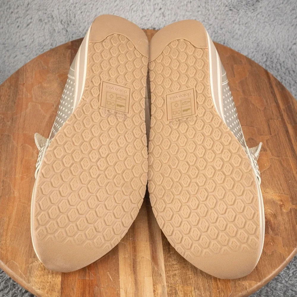 Dolce Vita Janine Slip-On Gold Metallic Perforated Wedge Size 9 Platform‎ Shoes